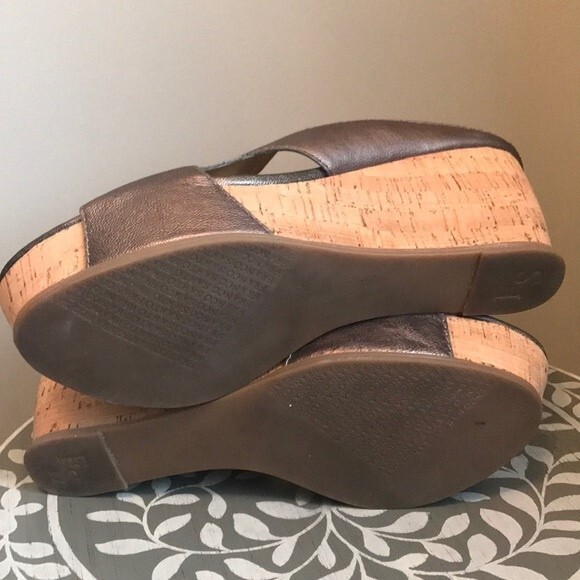 Franco Sarto Wedge Open Toe Sandals Bronze sz 10 - Picture 6 of 8